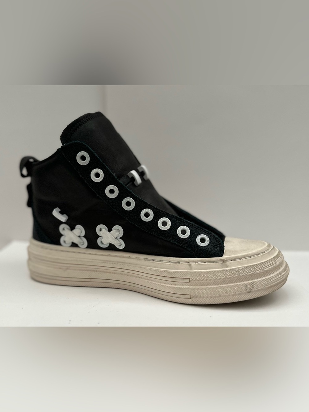 SIA Collective High Top Sneakers Black White Leather Devlin Carter Men’s US 6 EU